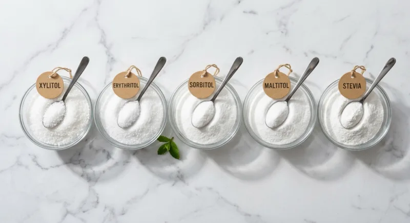 Organic Xylitol vs Other Sweeteners: A Comparison 4 Organic Xylitol vs Erythritol, Sorbitol, Maltitol and Stevia A Complete Sweetener Comparison